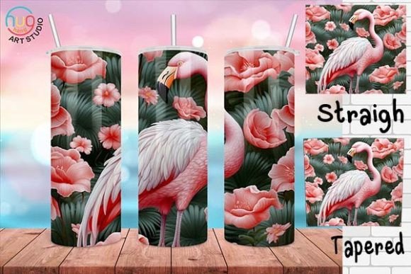 Download 3D Floral Flamingo Tumbler Design - Flamingo tumbler design Collection
