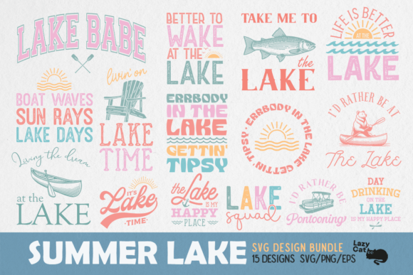 Download Summer Lake SVG Bundle - Lake Collection