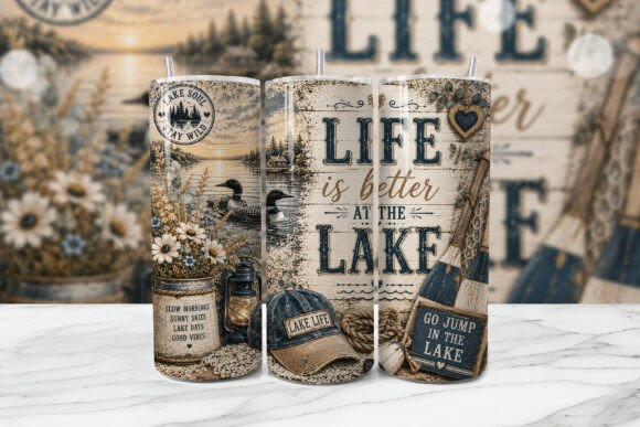 Download Life Better at the Lake Tumbler Wrap PNG - Lake Collection