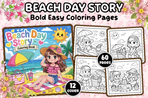 Download Beach Day Story Coloring Book - Beach day Collection