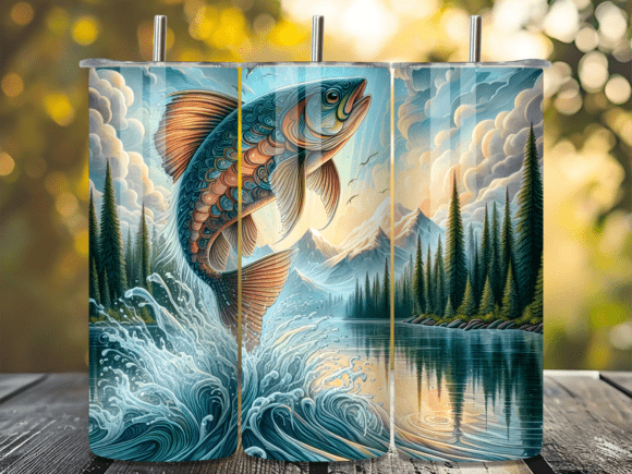 Download Scenic Mountain Trout Lake Tumbler Wrap - Lake Collection