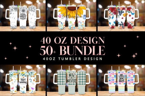 Download Flower Theme 40oz Tumbler Design Bundle - 40oz Collection