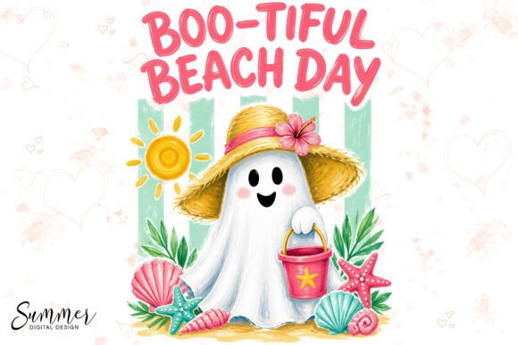 Download Boo-tiful Beach Day Summerween Ghost PNG - Beach day Collection