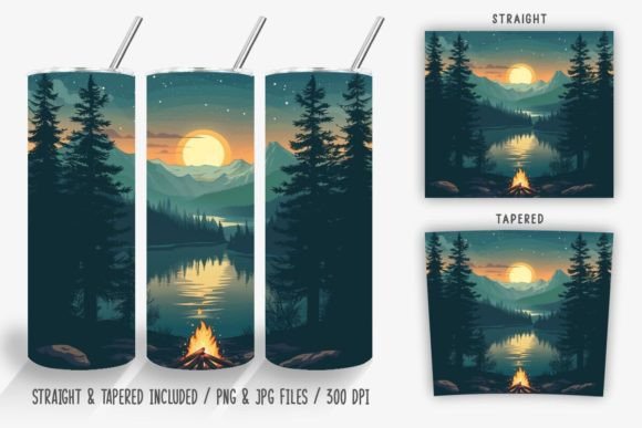 Download Campfire on the Lake Tumbler Wrap - Lake Collection