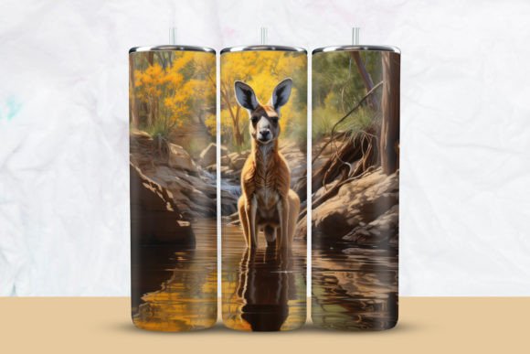 Download Kangaroo on Lake Tumbler Wrap - Lake Collection