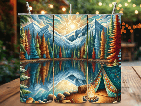 Download Autumn Mountain Mirror Lake Tumbler Wrap - Lake Collection