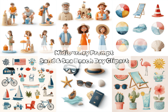 Download Prompt for Sand &amp; Sea Beach Day Clipart - Beach day Collection