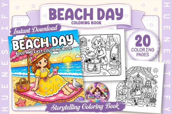 Download Beach Day Story Coloring Book - Beach day Collection