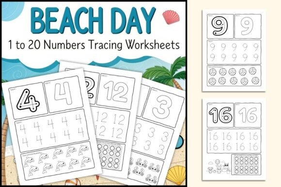 Download Beach Day Number Recognition Worksheet - Beach day Collection