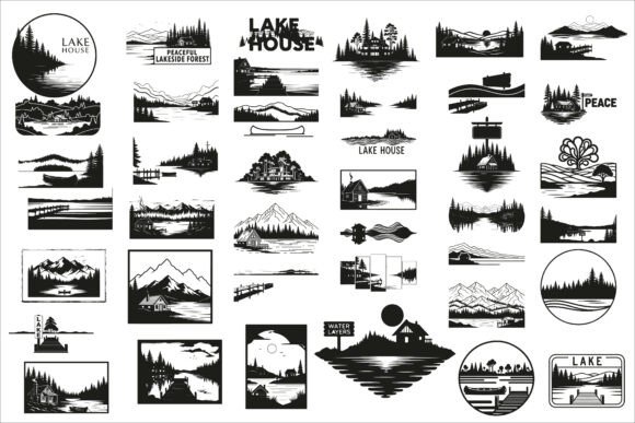 Download Beautiful Lake House Layered Scene Sign - Lake Collection