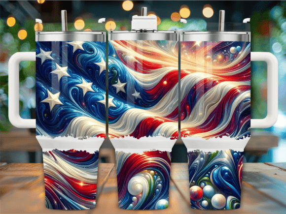 Download Wavy Red White Blue Galaxy 40oz Tumbler - 40oz Collection