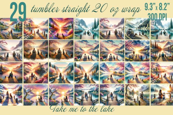Download Mountains Lake Tumbler Wrap Bundle - Lake Collection